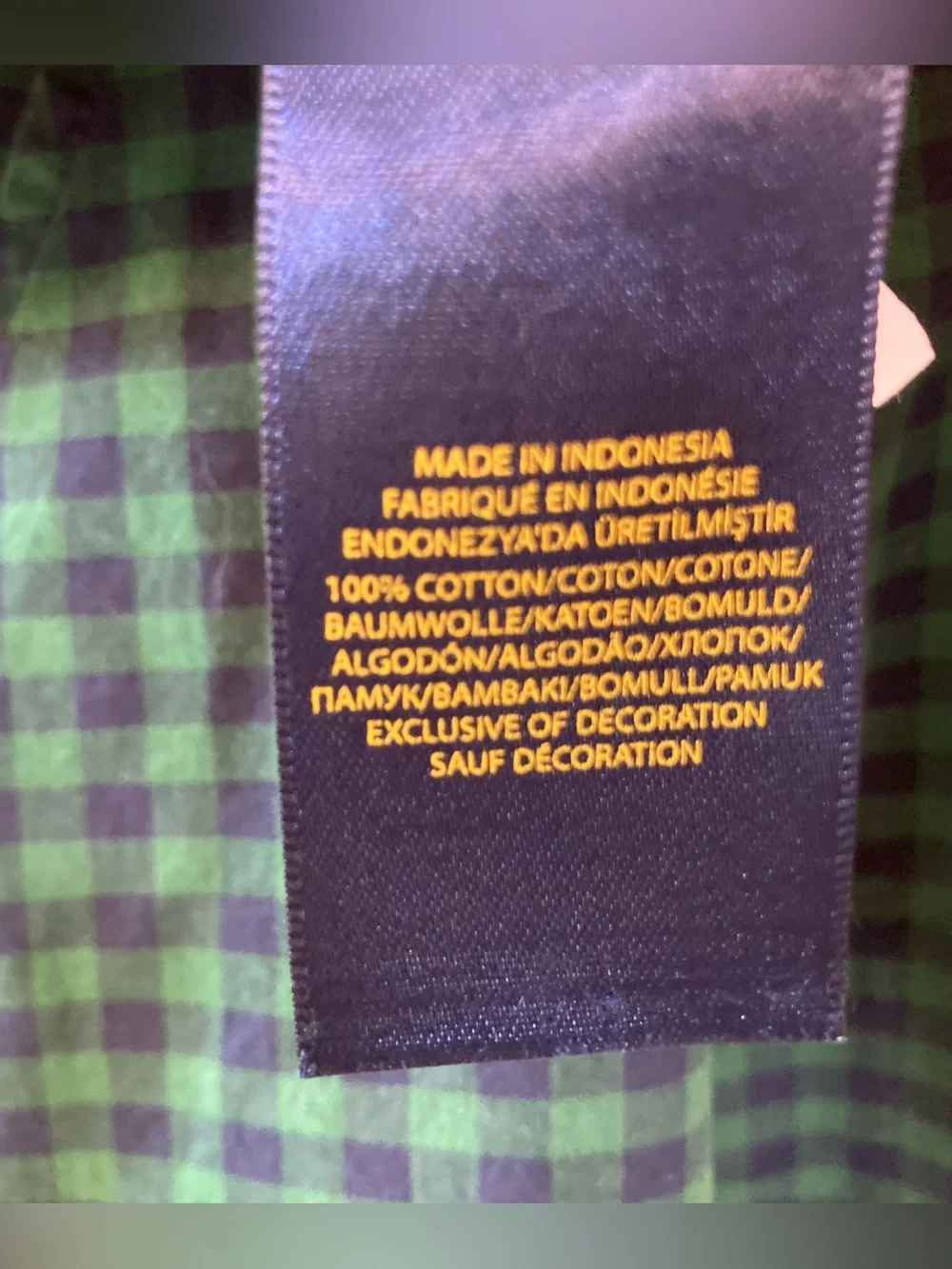 Ralph Lauren Blue Green Gingham Boys XL (18-20) Shirt Button Front Long Sleeve